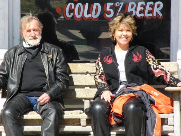 Sittin out front, enjoying the sunshine after lunch.